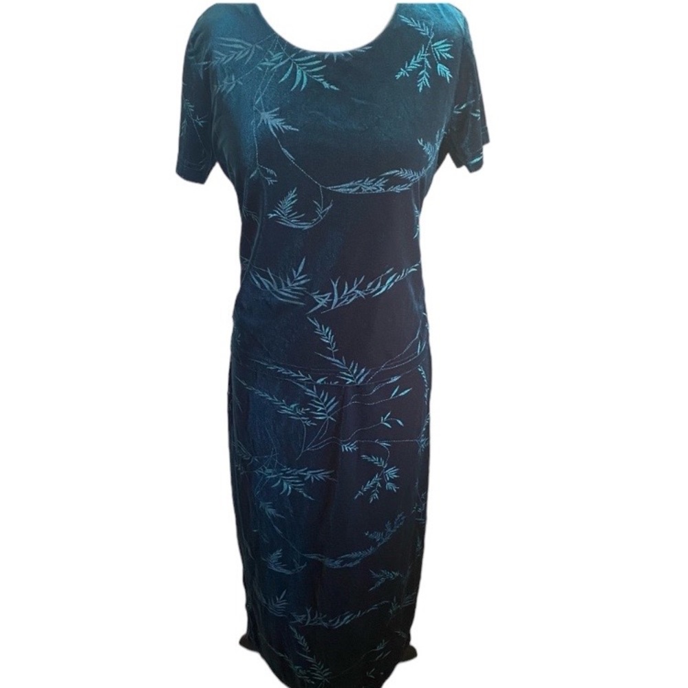 Vintage Kathie Lee Collection Green Velvet Dress … - image 2